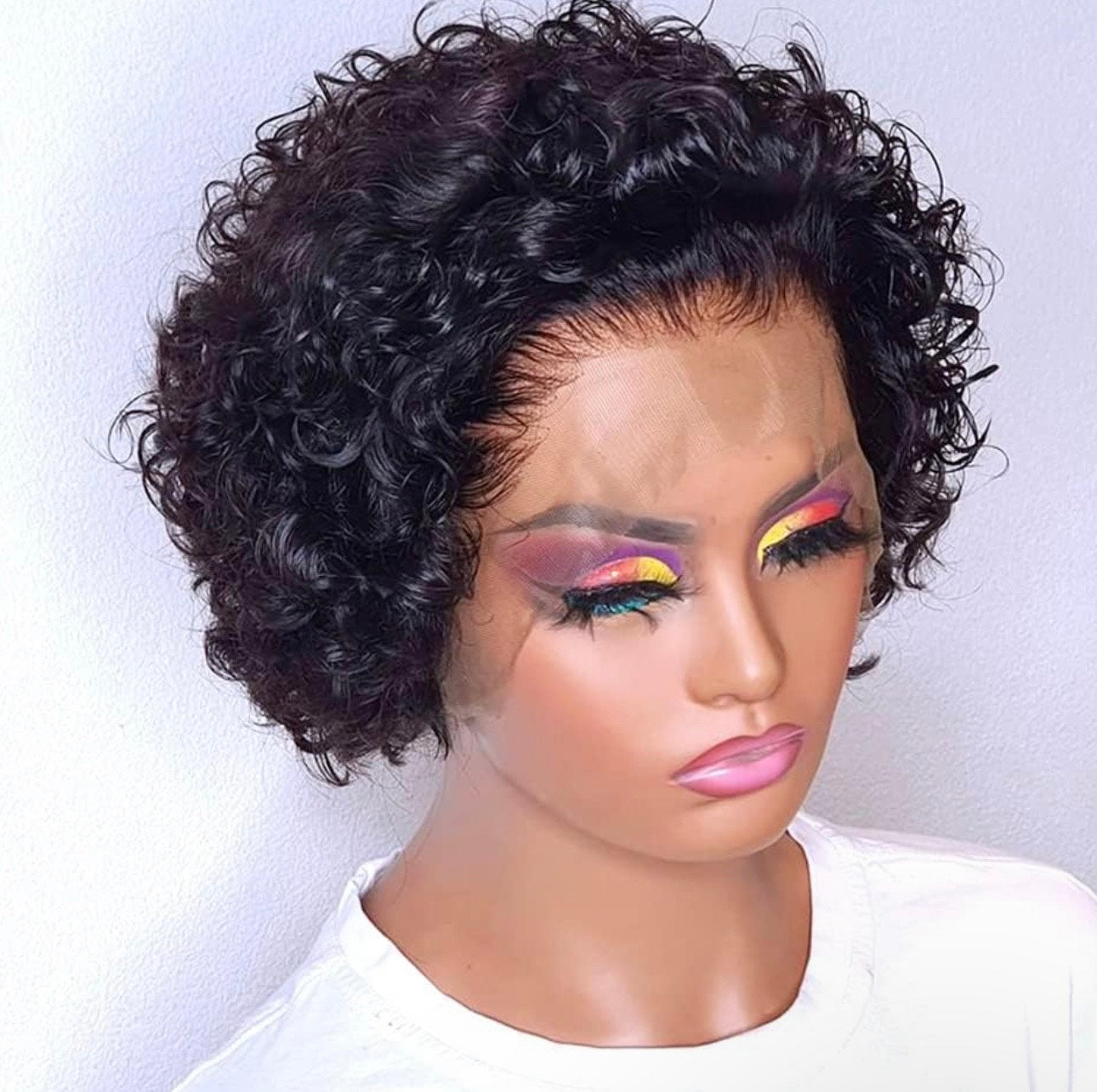 Pixie Curly Lace Front Wigs Human Hair